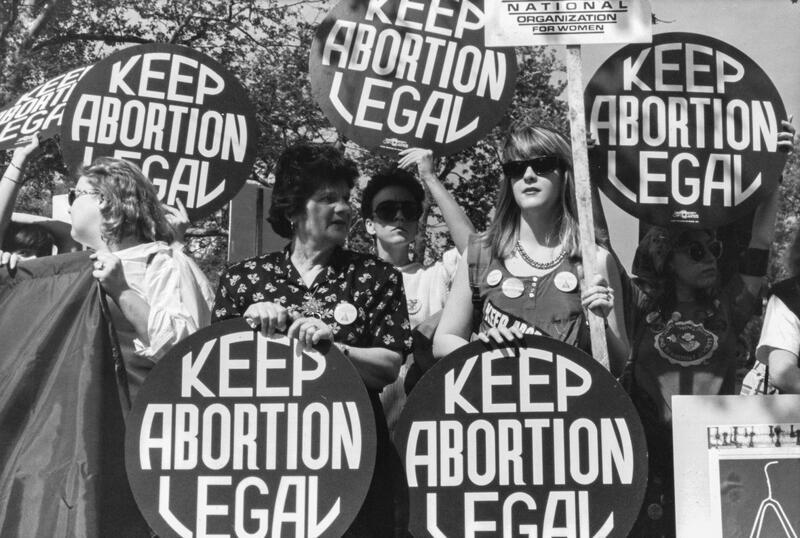 NOW supporters demonstrate for reproductive rights in the United States