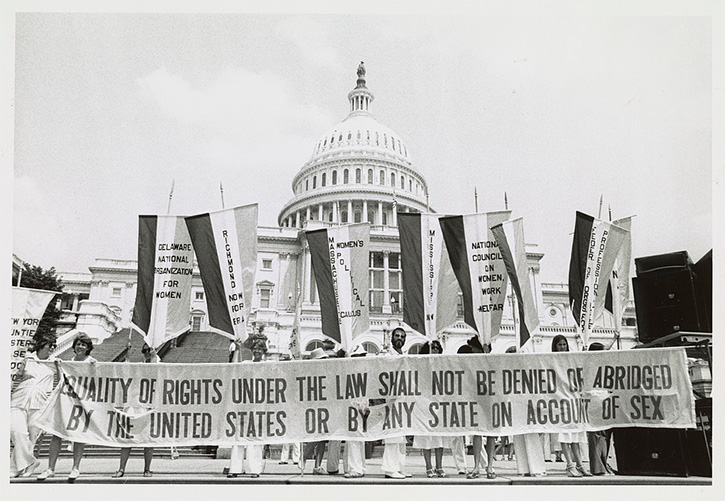 NOW feminists rallying for the Equal Rights Amendment at the U.S. Capitol