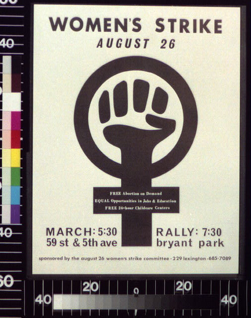 Women's Strike for Equality protest poster, August 26, 1971